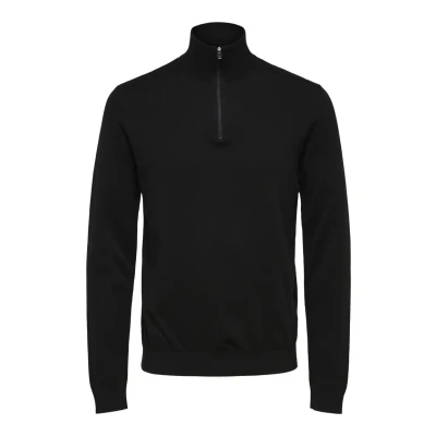 Image of Selected Homme Slhberg HALF ZIP Jumper, Men&#039;s, Size: Small, Black
