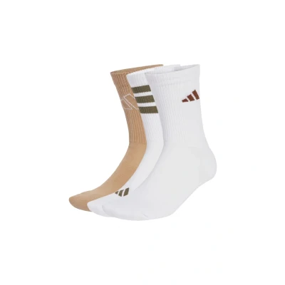 Image of adidas Performance LOGO PACK 3PP Sports socks, Size: 2 3.5, White olive strata warm sandstone