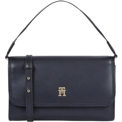 Image of Tommy Hilfiger Monotype Shoulder Handbag, Women&#039;s, Size: One Size, Space blue