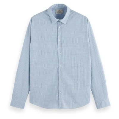 Image of Scotch &amp; Soda Seasonal Essentials Checked Shirt Formal shirt, Men&#039;s, Size: Medium, Blue