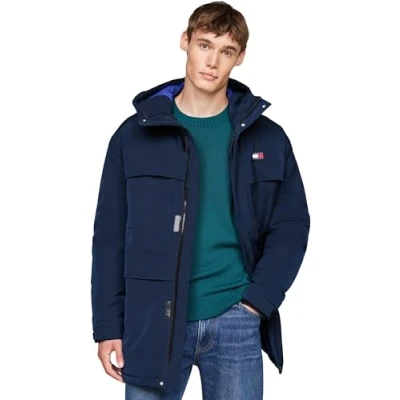 Image of Tommy Jeans Down coat, Men&#039;s, Size: Medium, Dark night navy