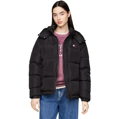 Image of Tommy Jeans Women&#039;s Tjw Alaska Puffer Ext Dw0dw18610 Jacket, Black (Black), XL, XL