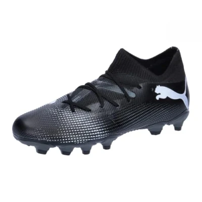 Image of Puma Future 7 Match FG/AG JR Unisex Moulded stud football boots for kids, Size: 1, Black/white Textile/synthetics