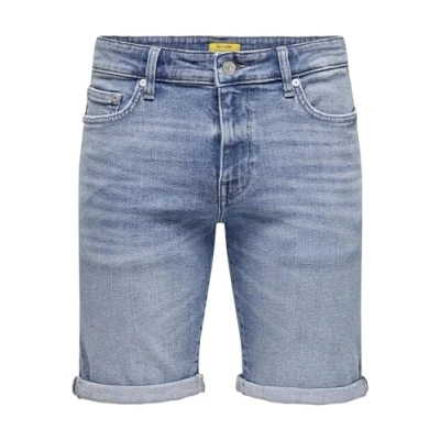 Image of Only &amp; Sons denim shorts, Men&#039;s, Size: Small, Medium blue