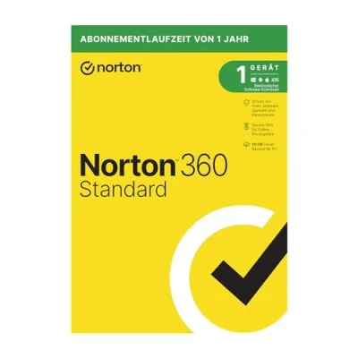 Image of Norton 360 Standard 2025 1 Device Year Subscription with Automatic Renewal Secure VPN and Password Manager PC/Mac/Android/iOS FFP, Activation Code in Original Packaging