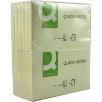 Image of Q Connect 76 x127mm Quick Note Repositionable Pad Yellow,12