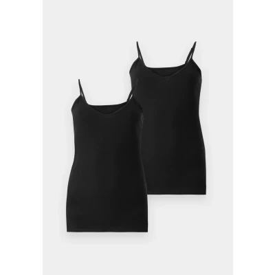 Image of Vero Moda Vmmaxi MY SOFT V Single 2 PACK Top, Women&#039;s, Size: XL, Black/black