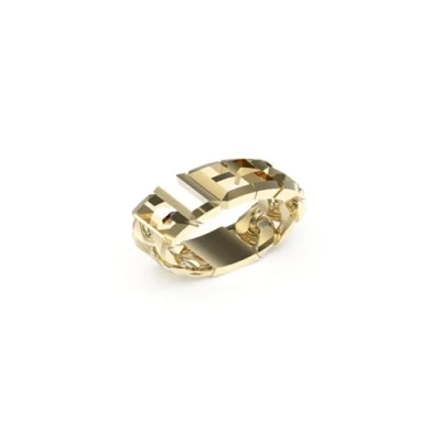 Image of Guess Vegas Ring goldcoloured, Men&#039;s, Size: X, Gold coloured