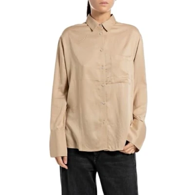 Image of Replay Blouse, Women&#039;s, Size: Medium, Light coffee