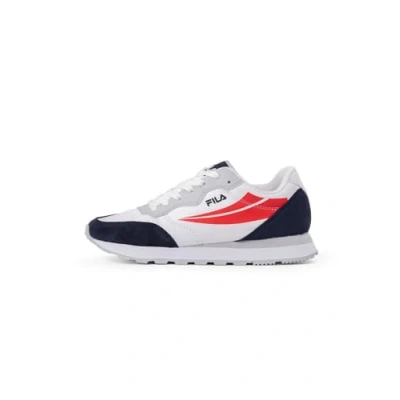 Image of Fila Hypert Trainers, Men&#039;s, Size: 6.5, White/navy/red Leather and textile