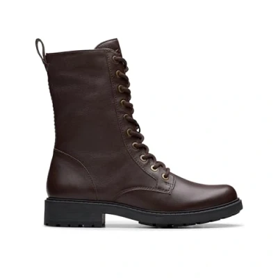 Image of Clarks ORINOCO2 Style Laceup ankle boots, Women&#039;s, Size: 4, Dark brown Leather
