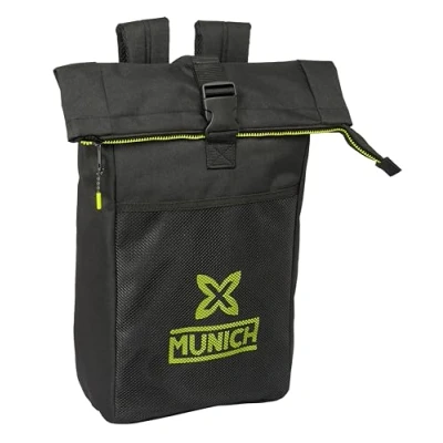 Image of MUNICH BEAT Backpack with Flap for 15.6 Inch Laptop, Ideal Different Ages, Comfortable and Versatile, Quality Resistance, 28 x 13 42 cm, Black, Black/White, Estándar, Casual,