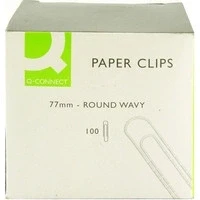 Image of Q Connect 77mm Round Wavy Paperclip (Pack of 100)