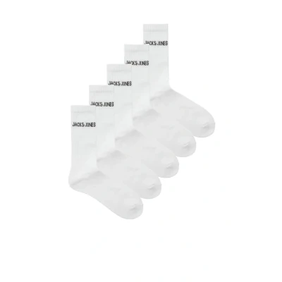 Image of Jack &amp; Jones Jacregen 5 PACK Socks, Men&#039;s, Size: One Size, White