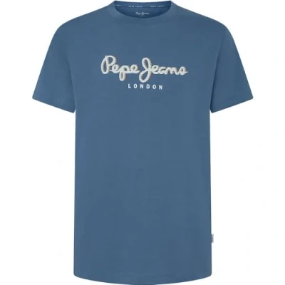Image of Pepe Jeans ABEL Print Tshirt, Men&#039;s, Size: XS, Sea blue