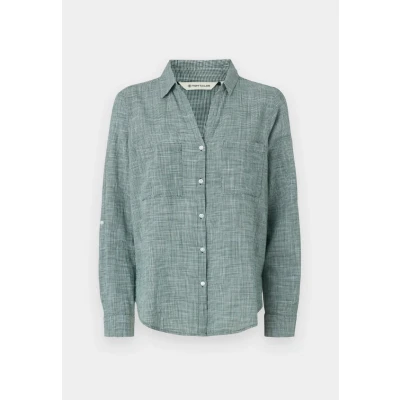 Image of TOM Tailor SLUB Structure Buttondown blouse, Women&#039;s, Size: 8, Explorer green