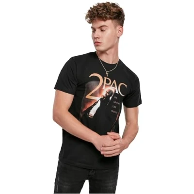 Image of Mister Tee ME Against THE World Cover Print Tshirt, Men&#039;s, Size: XS, Black