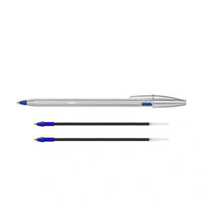Image of PACK BIC CRISTAL RE NEW BLEU 1 STYLO BILLE + 2 RECHARGES POINTE MOYENNE (1.0MM)