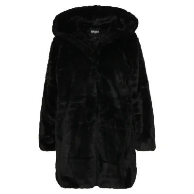 Image of Urban Classics Curvy Ladies Hooded COAT Winter coat, Women&#039;s, Size: 4XL, Black