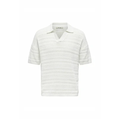 Image of Only &amp; Sons Onsgrayson Polo shirt, Men&#039;s, Size: XS, Cloud dancer