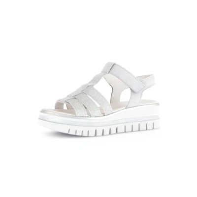 Image of Gabor Platform sandals, Women&#039;s, Size: 6.5, Lightgrey/silver Suede