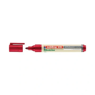 Image of edding 28 Ecoline whiteboard marker red box of 10 pens round tip 1.5 3 mm pen dry wipe for whiteboards, flipcharts, pinboards, memo boards sketchnotes refillable