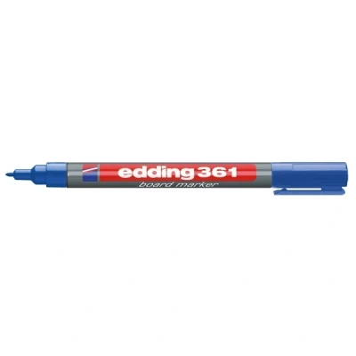 Image of edding 361 whiteboard marker blue 10 pens round tip 1 mm pen dry wipe for whiteboards, flipcharts, pinboards, magnetic and memo boards sketchnotes refillable