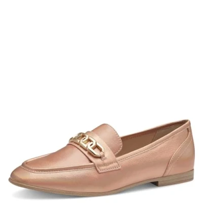 Image of s.Oliver Damen Loafer ohne Absatz Klassisch Elegant, Gold (Champagne), 39 EU