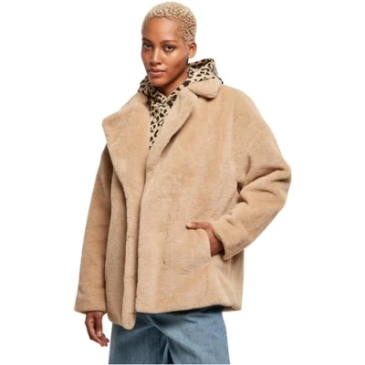 Image of Urban Classics Lapel Winter jacket, Women&#039;s, Size: 3XL, Unionbeige