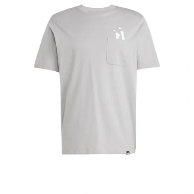 Image of adidas Men&#039;s Lounge Slides Graphic Pocket T Shirt