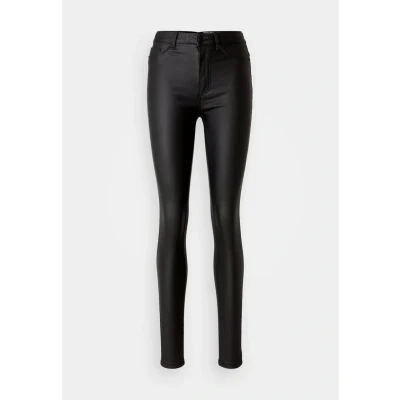 Image of Noisy May Nmcallie Skinny Coated Pants Jeans Fit, Women&#039;s, Size: 16x32, Black