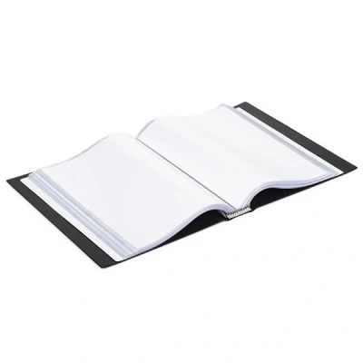 Image of Rillstab Original Display Book (100 Transparent/Clear Pockets) A4 Front Page Ring Binder Portfolio &amp; Project Presentation Folder for Meetings Conferences Poly Clear Pocket Black 99494