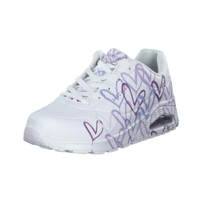 Image of Skechers Sport UNO Trainers white/multicoloured/purple, Women&#039;s, Size: 5, White/multi coloured/purple Synthetics