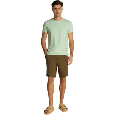 Image of Tommy Hilfiger Stretch SLIM FIT TEE Basic Tshirt, Men&#039;s, Size: Large, Opal green