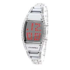 Image of Chronotech Womens Digital Watch with Stainless Steel Strap CT7122LS 08M, Grey, 27MM,
