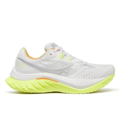 Image of Saucony Endorphin Speed 4 Road running shoes, Women&#039;s, Size: 7.5, White/sunny Textile/synthetics