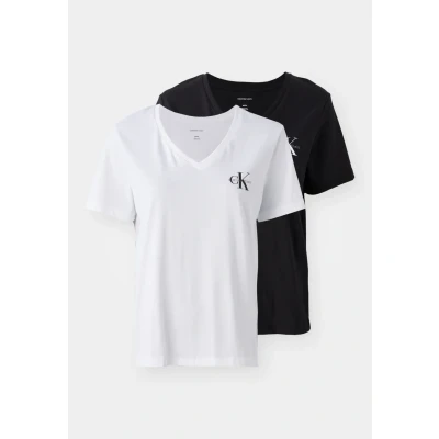 Image of Calvin Klein Jeans LOGO TEE 2 PACK Basic Tshirt, Women&#039;s, Size: 3XS, Black/white