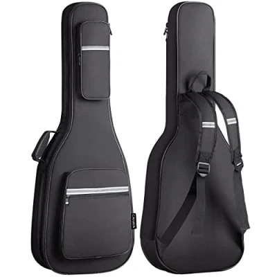 Image of CAHAYA E Gitarrentasche 6 mm gepolsterte Gigbag Weicher mit Einer Vordertasche passend, Black, For Single Guitar, Modern