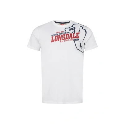 Image of Lonsdale Normale Passform Walkley Print Tshirt, Men&#039;s, Size: 3XL, White