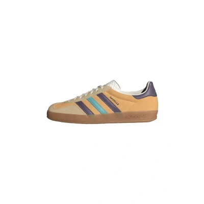 Image of adidas Originals Gazelle Indoor Trainers, Size: 8, Glow orange shadow violet off white Leather/synthetics