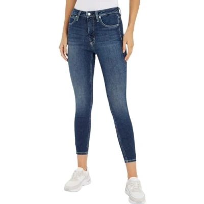 Image of Calvin Klein Jeans HIGH RISE Super Ankle Skinny Fit, Women&#039;s, Size: 34, Denim dark