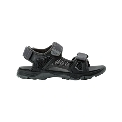 Image of Jack Wolfskin Taraco Beach Unisex Walking sandals for kids, Size: 1, Black Imitation leather/ textile
