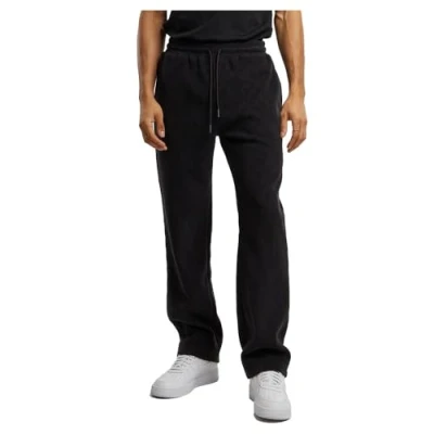 Image of Urban Classics Jacquard WIDE Tracksuit bottoms, Men&#039;s, Size: XL, Black