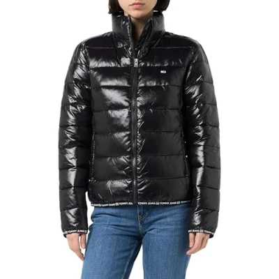 Image of Tommy Jeans Essential TAPE Jacket Winter jacket, Women&#039;s, Size: 8, Black