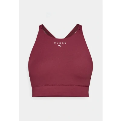 Image of Puma Shapeluxe HIGH NECK Medium support sports bra, Women&#039;s, Size: XS, Ruby shimmer