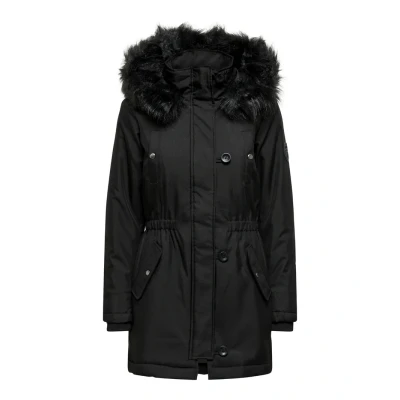 Image of ONLY Winter coat, Women&#039;s, Size: Small, Black detail:black fur