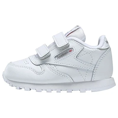 Image of Reebok Classic Leather Shoes Trainers for kids, Size: 7.5K, White Leather/synthetics
