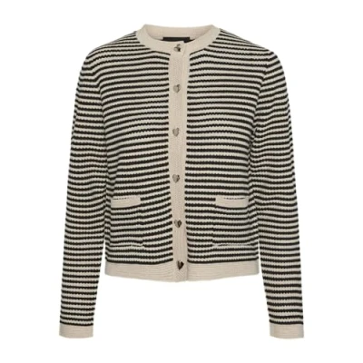 Image of Pieces Pcnisa Cardigan Cardigan, Women&#039;s, Size: Medium, Cloud dancer/black