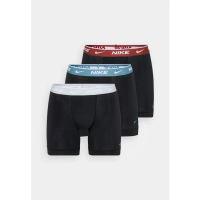 Image of Nike Boxer Brief 3PK Underwear, Blk Mrs Stn/Gry HTHR/SMKY BLE WB, S Men