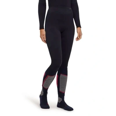 Image of FALKE Women&#039;s Baselayer Trousers, Warm Long W TI Functional Material, Quick Drying, 1 Piece, Black (Black 3000), Environmentally Friendly, L